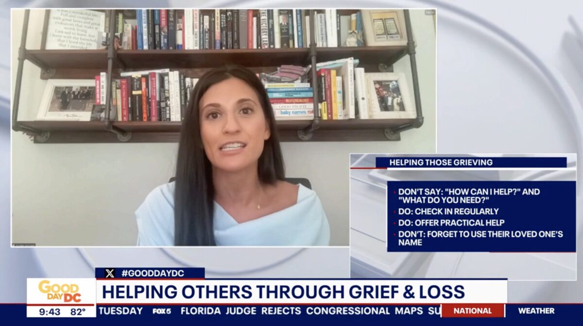 Jordan Arogeti on Good Day DC, talking about helping others through grief and loss